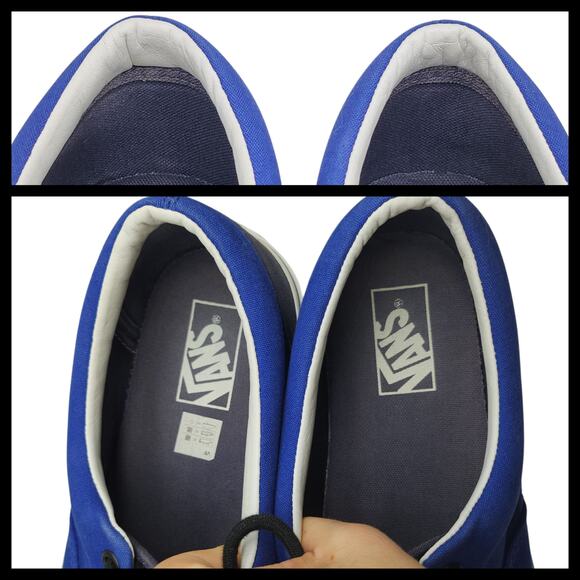 Vans Shoes Mens 12 Blue Gray White Era Low Tops Skater Skateboarding Preppy main image 7